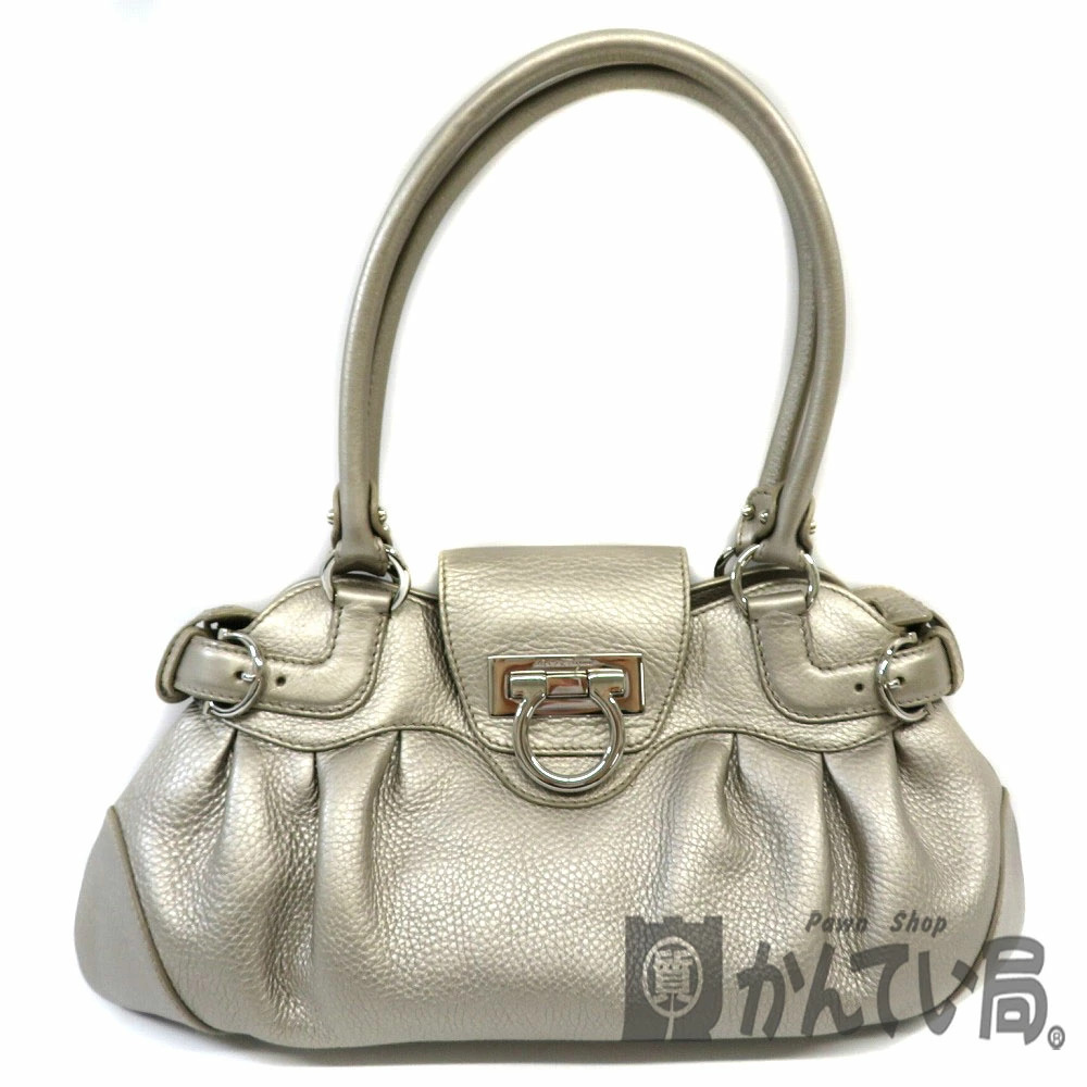 Salvatore Ferragamo Marissa Gancini tote bag metallic pebbled leather